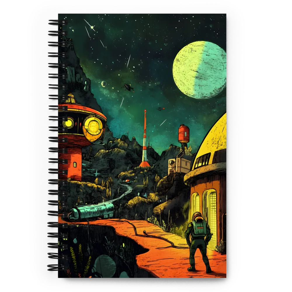 Astronaut's Retro-Futuristic Vista 
 Spiral Notebook | 140 pages