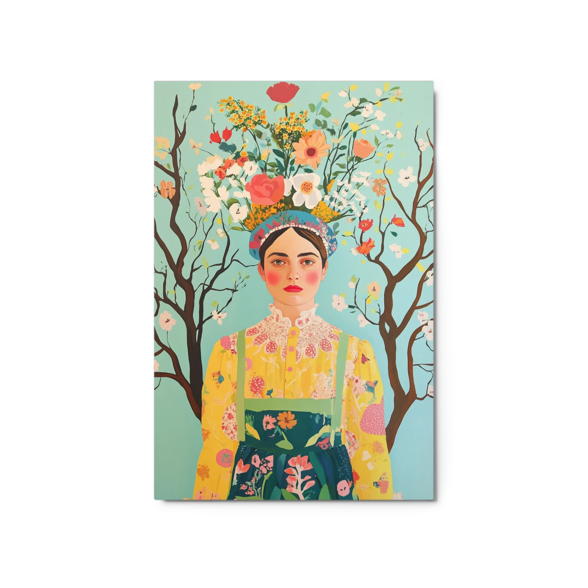 Portrait of a Woman with Floral Headdress