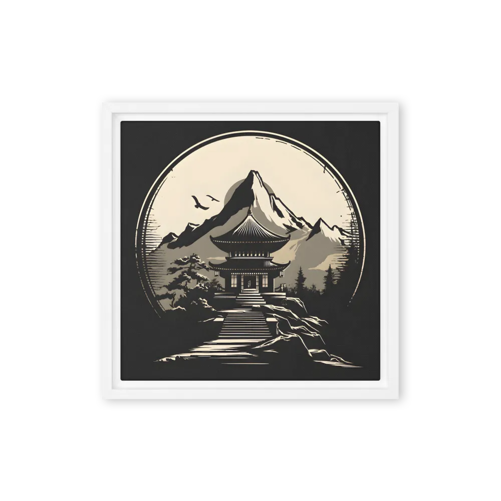 Temple of the Mountain 
 Poster with Red oak Frame | 18″x 18″