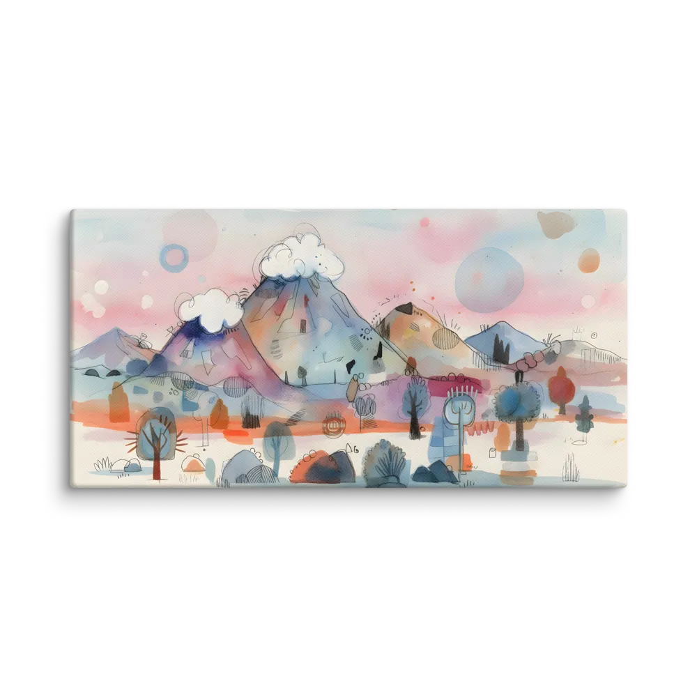 Dreamy Mountain Serenity 
 Canvas | 10″x 20″