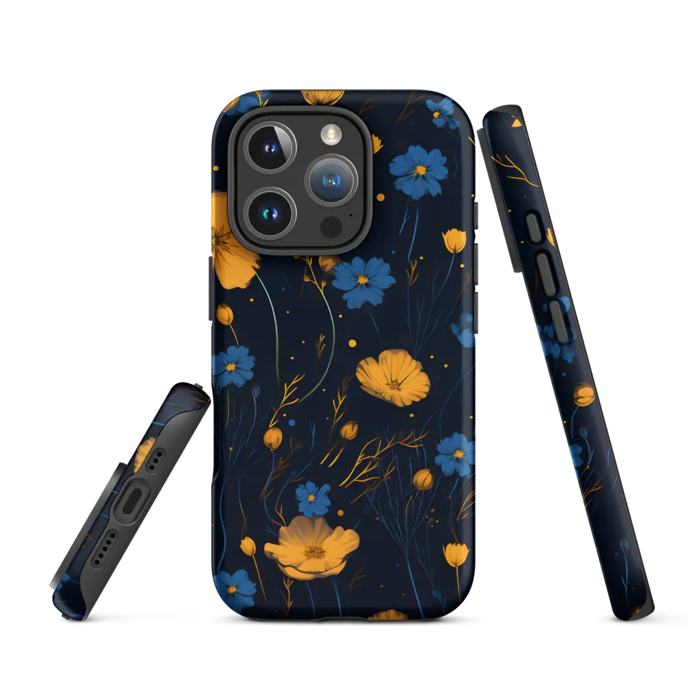 Floral Botanical Pattern in Yellow and Blue | Phone Case
