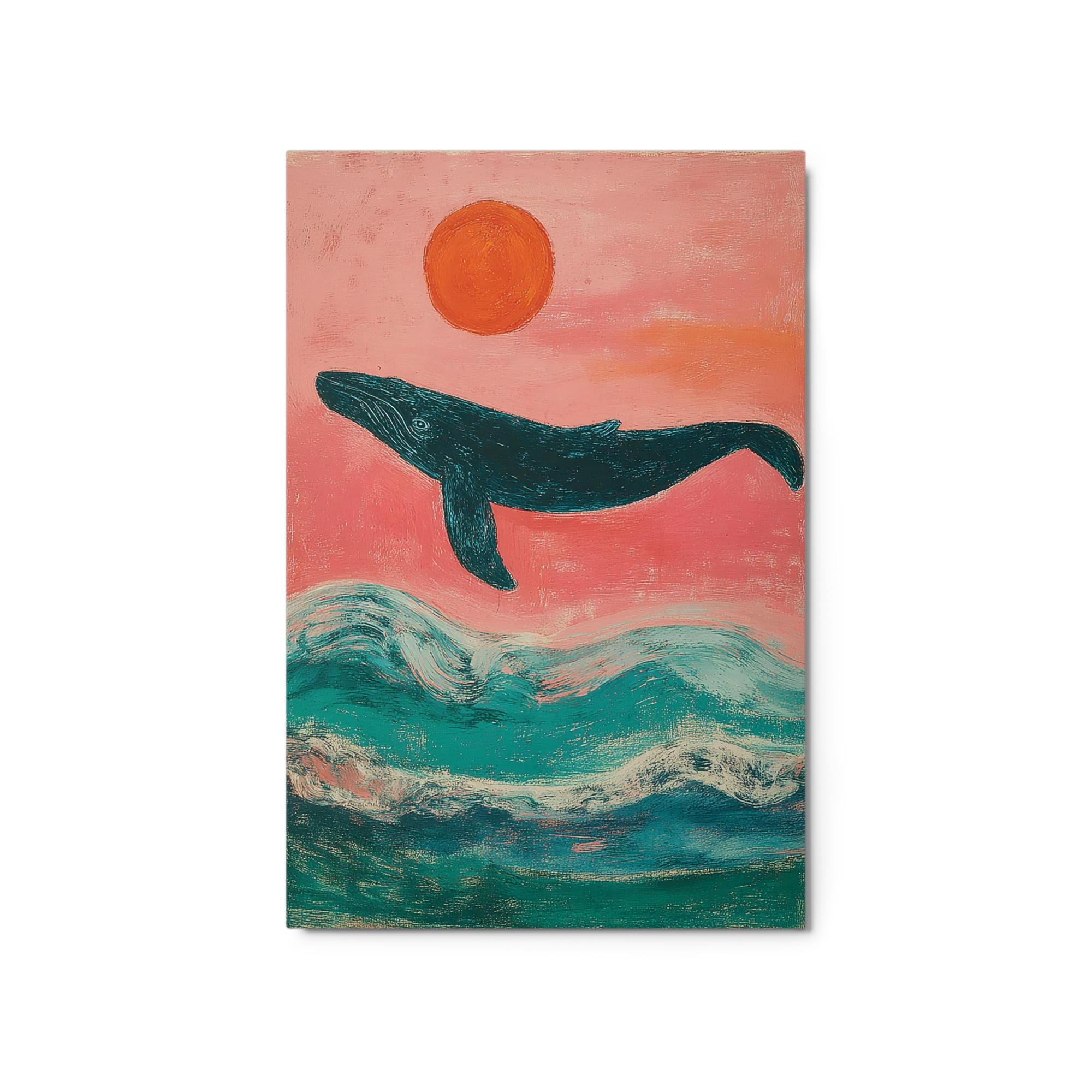 Whale and Crimson Sun | Art Print