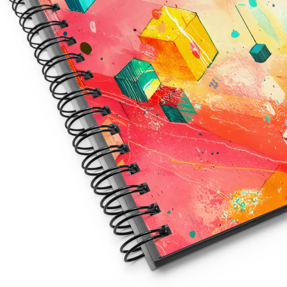 Floating Geometric Cubes 
 Spiral Notebook | 140 pages