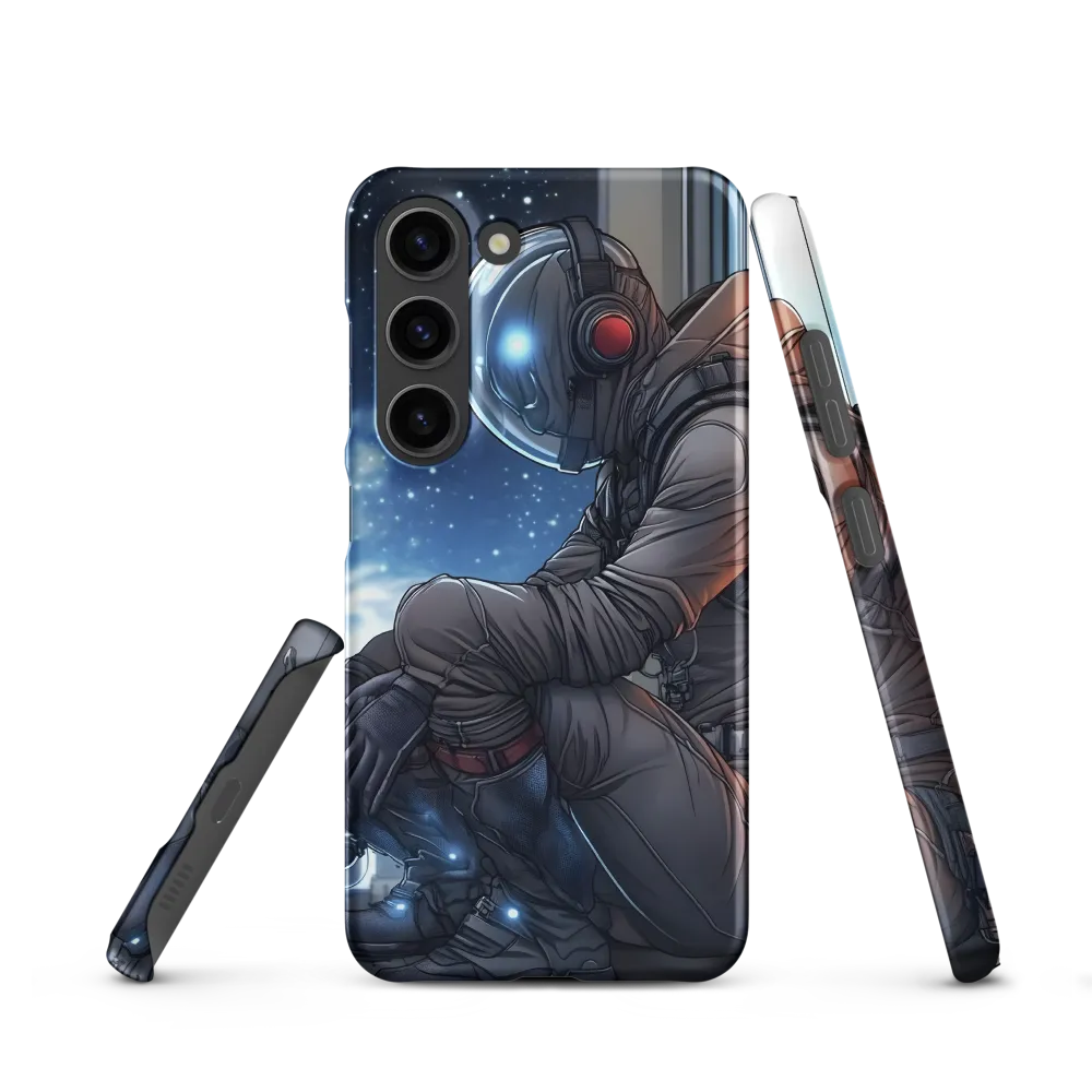 Astronaut on City Edge at Night | Phone Case
