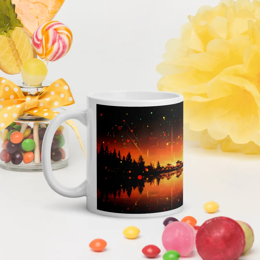 Pagoda Reflections at Dusk 
 Mug with Red inside | 15 oz