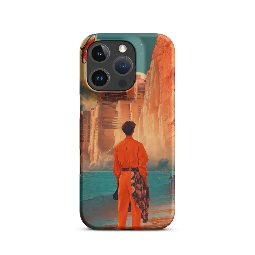 Surreal Coastal Landscape with Person and Bird | Phone Case