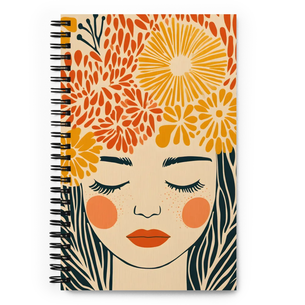 Woman with Floral Headdress 
 Spiral Notebook | 140 pages