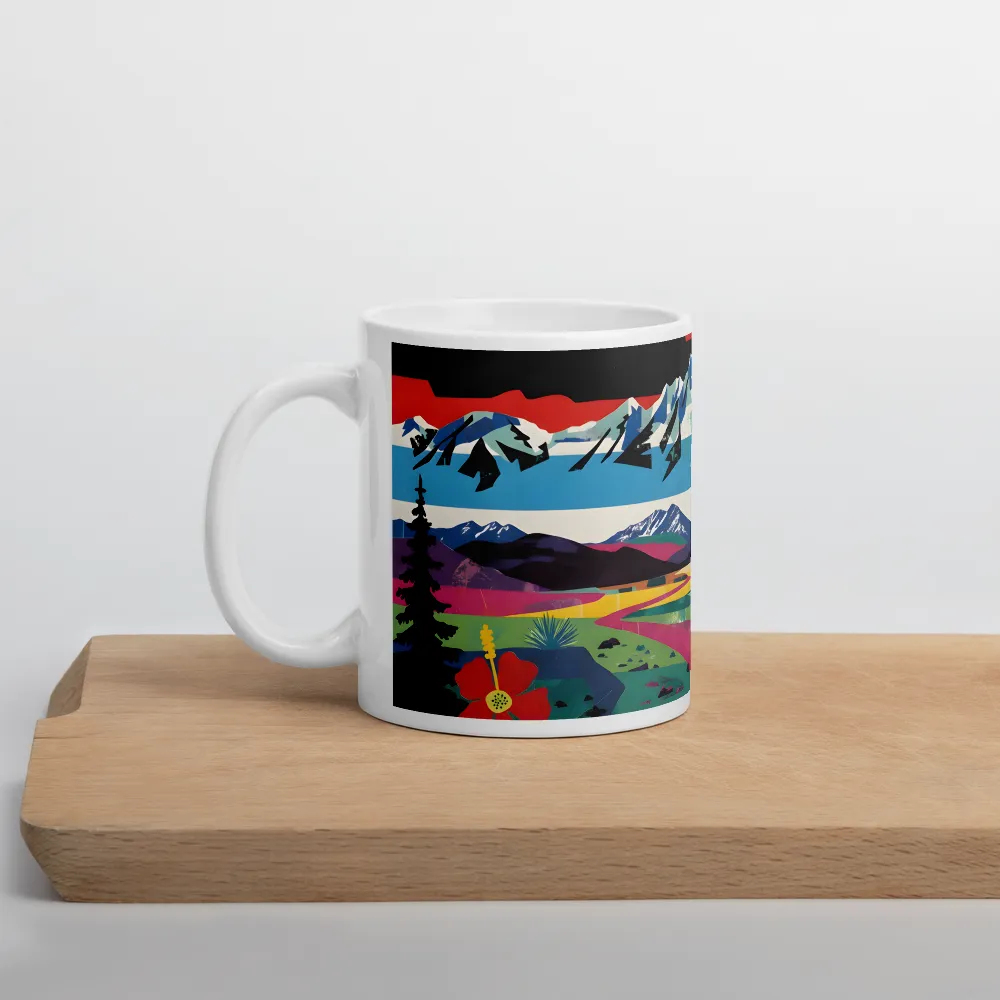 Prismatic Mountain Poster 
 Mug with Red inside | 15 oz