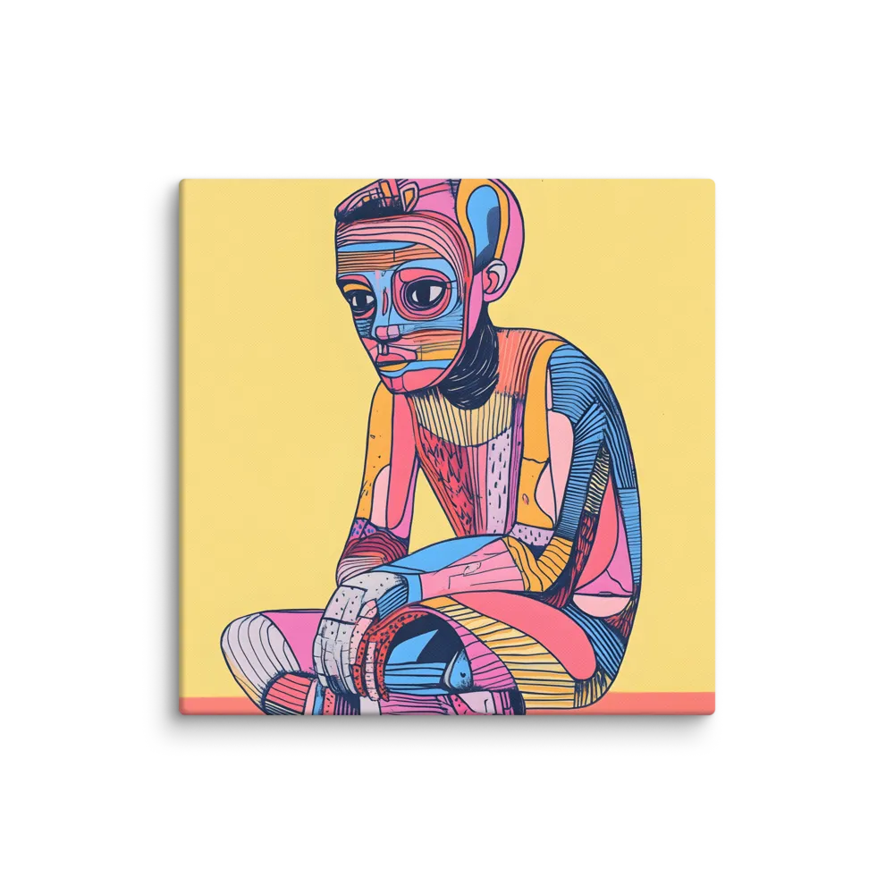 Lined Figure Study 
 Canvas | 30″x 30″