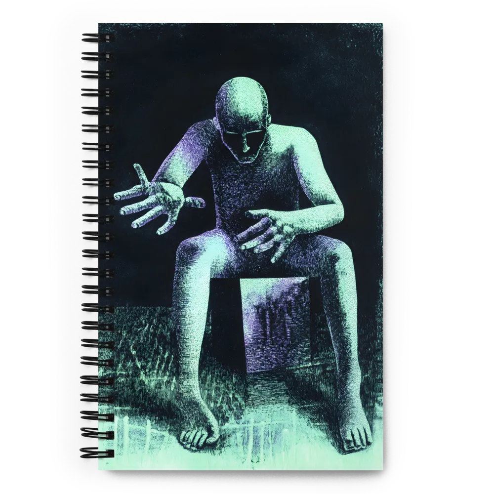 Pensive Duotone Figure 
 Spiral Notebook | 140 pages