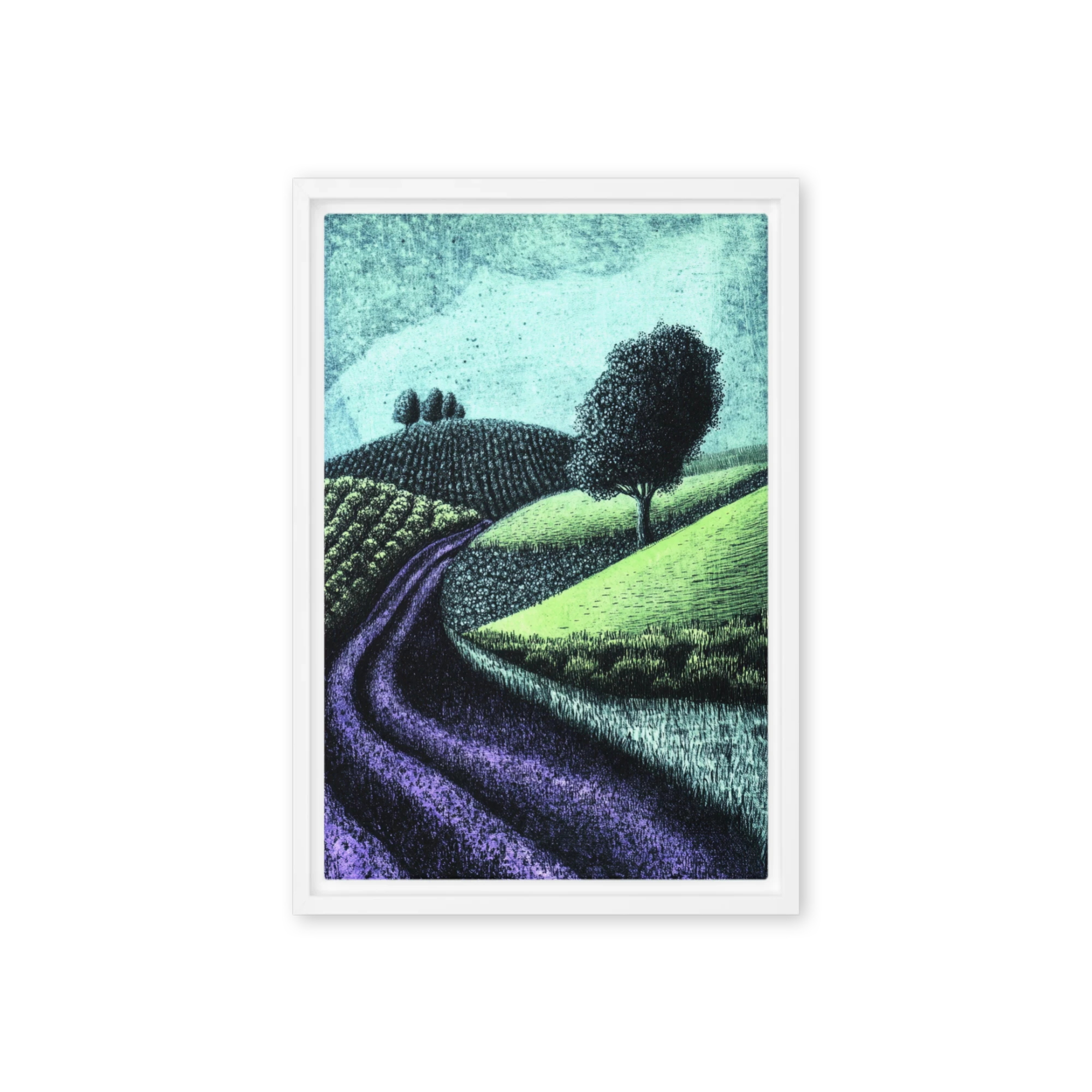 Abstract Landscape with Road and Tree