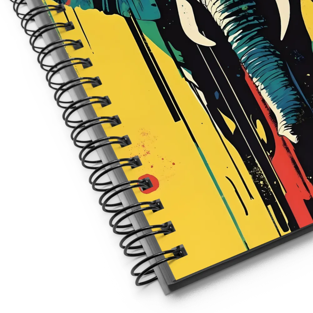 Pop Art Elephant with Bird 
 Spiral Notebook | 140 pages