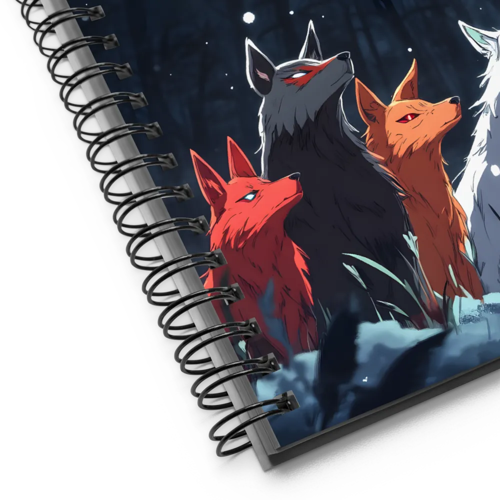 Moonlit Forest Wolves 
 Spiral Notebook | 140 pages