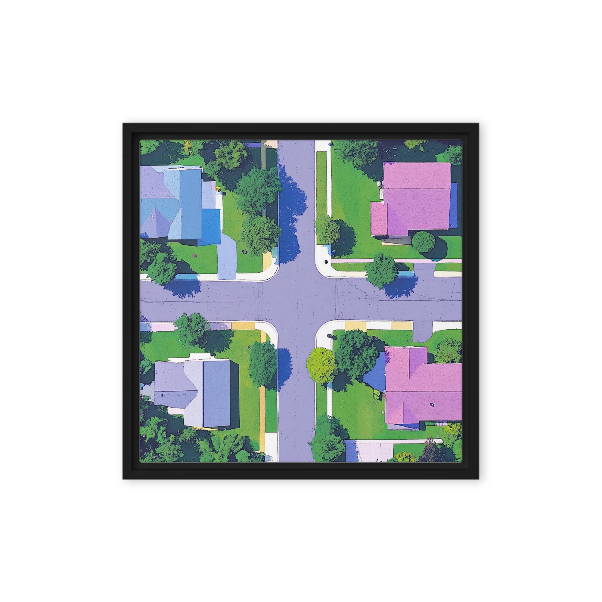 Bird's Eye View of Suburban Neighborhood