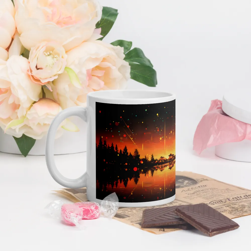 Pagoda Reflections at Dusk 
 Mug with Red inside | 15 oz