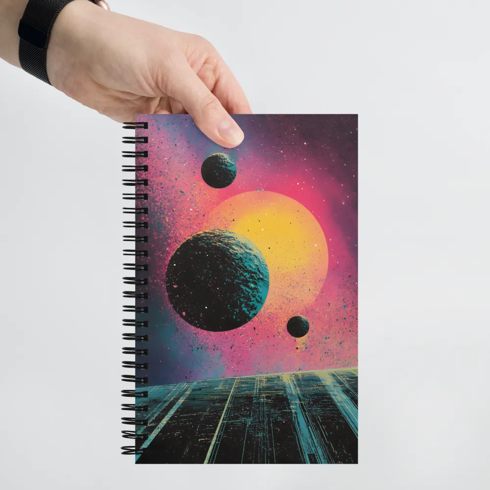 Retrofuturistic Cosmic Spray Art 
 Spiral Notebook | 140 pages