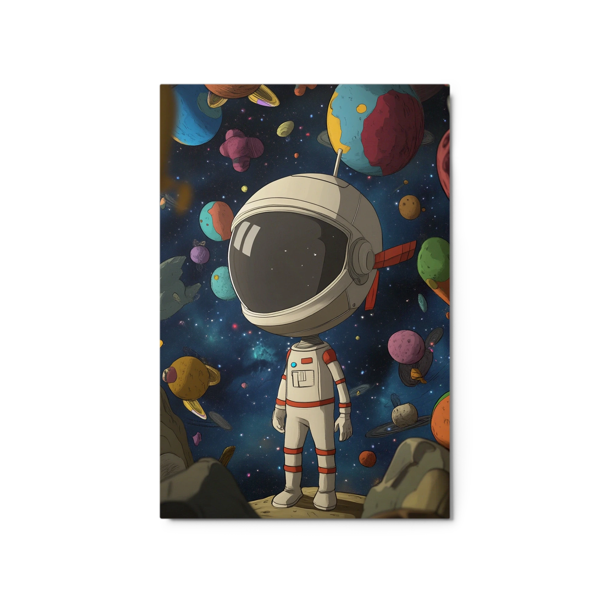 Astronaut in Colorful Space
