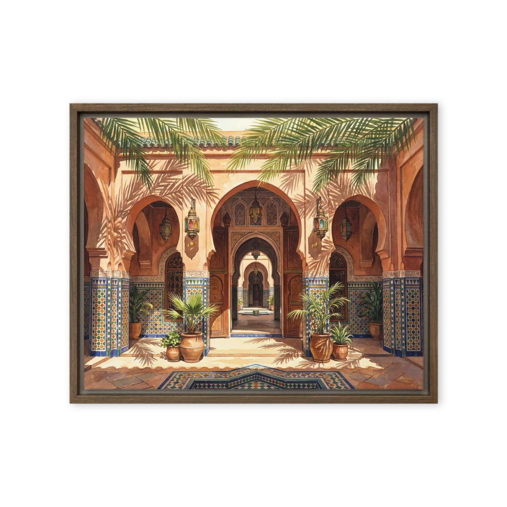 Riad Courtyard Oasis | Art Print