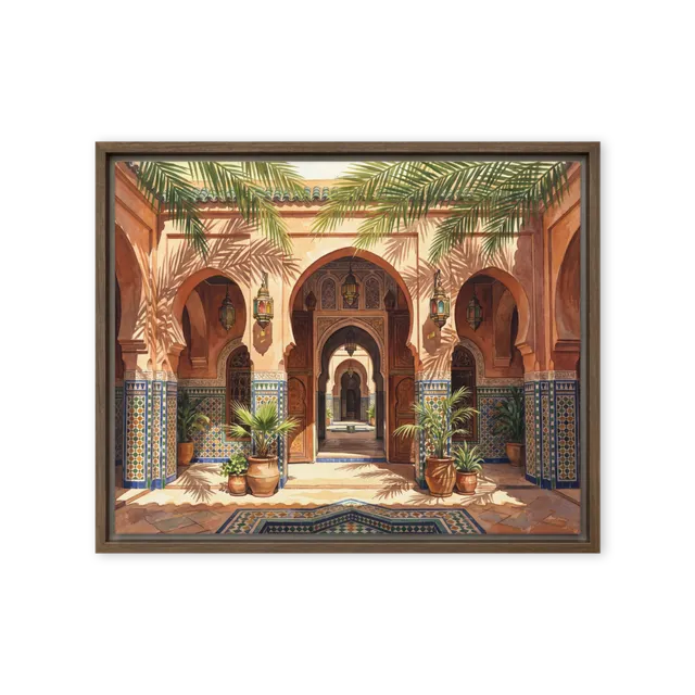 Riad Courtyard Oasis | Art Print