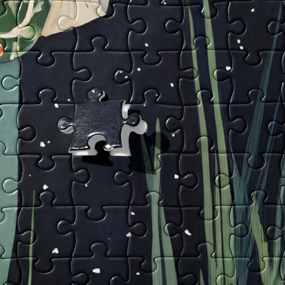 The Lantern Bearer of the Night Marsh 
 Jigsaw Puzzle in Tin Box