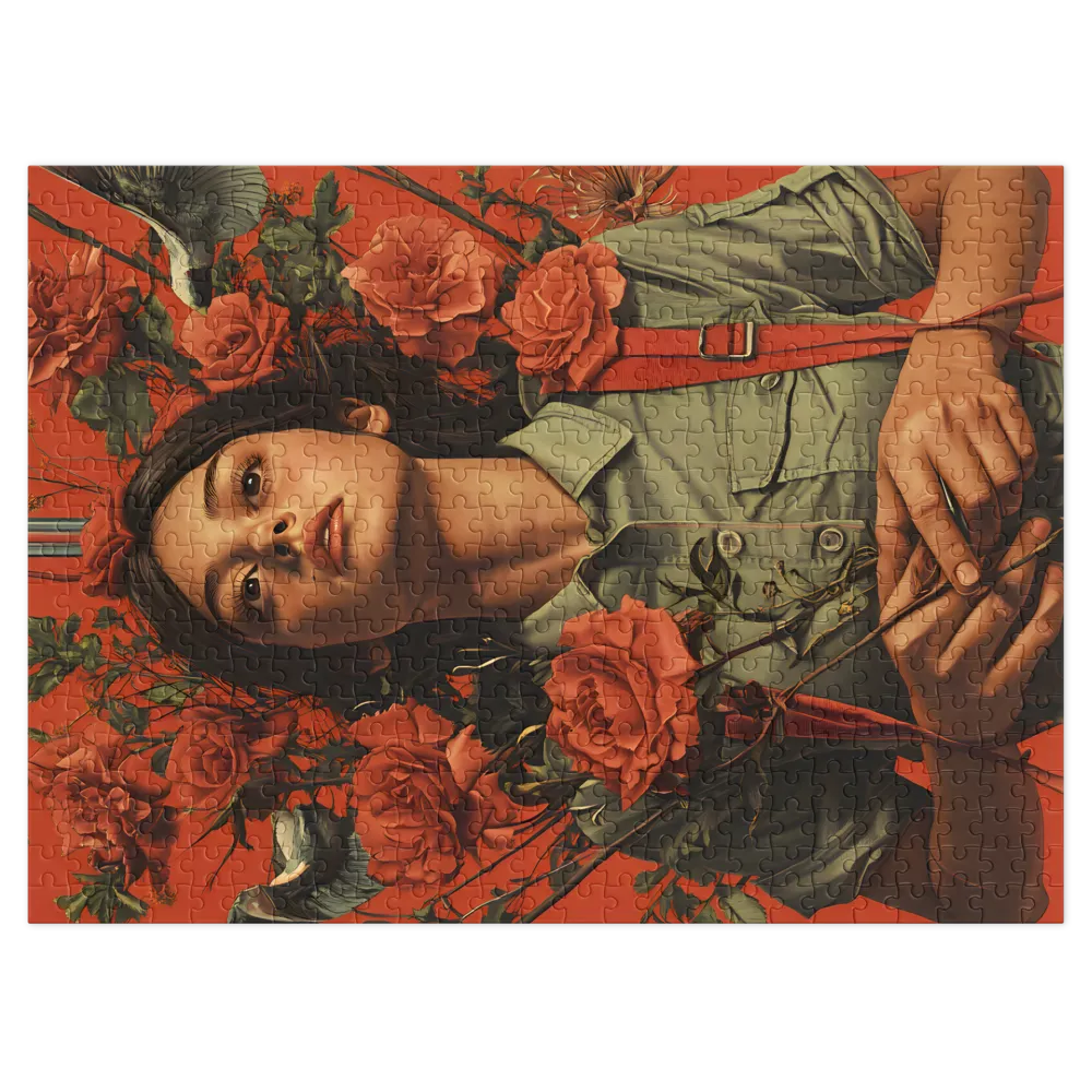 Portrait of a Woman with Roses | Jigsaw Puzzle (252/520 pieces)