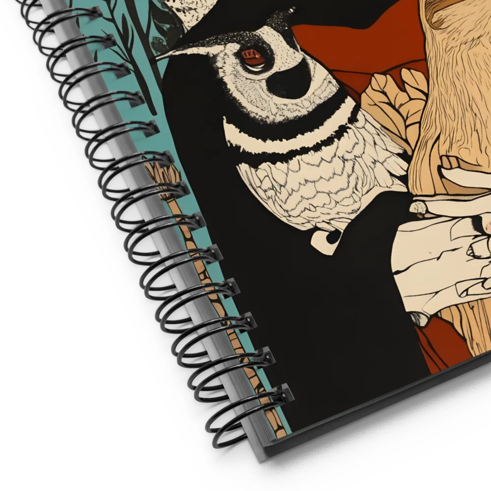 Enigmatic Woman with Wildlife 
 Spiral Notebook | 140 pages