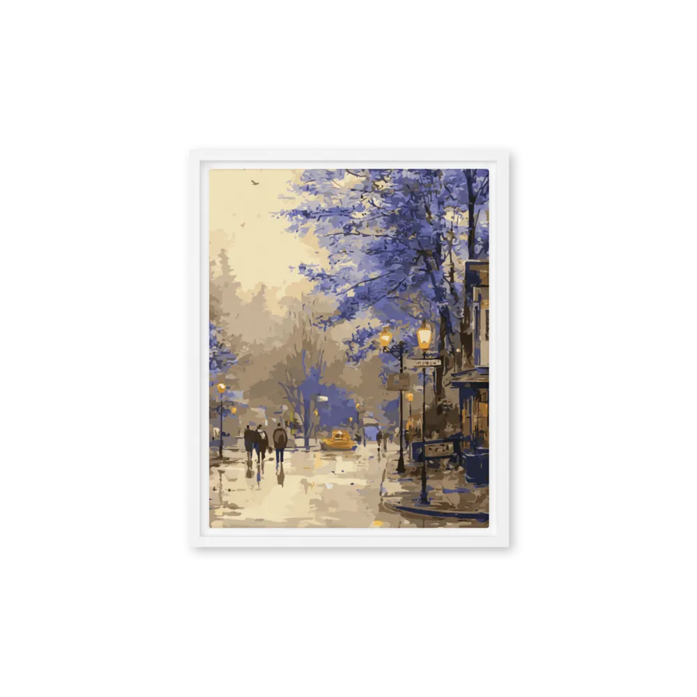 Rainy Evening Reflections 
 Canvas with White Frame