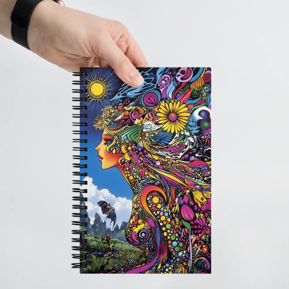 Cosmic Psychedelic Woman Portrait 
 Spiral Notebook | 140 pages