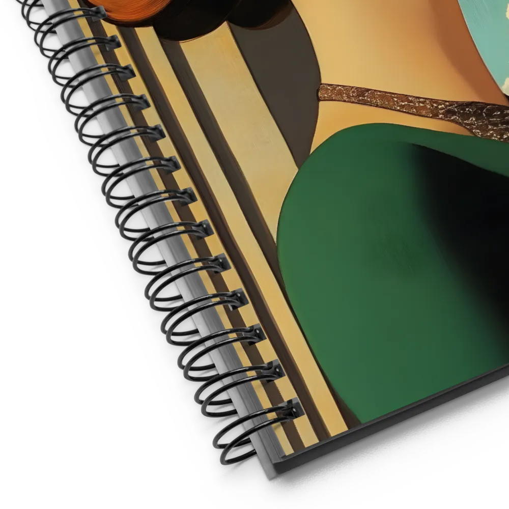 Emerald Serenity: An Art Nouveau Portrait 
 Spiral Notebook | 140 pages