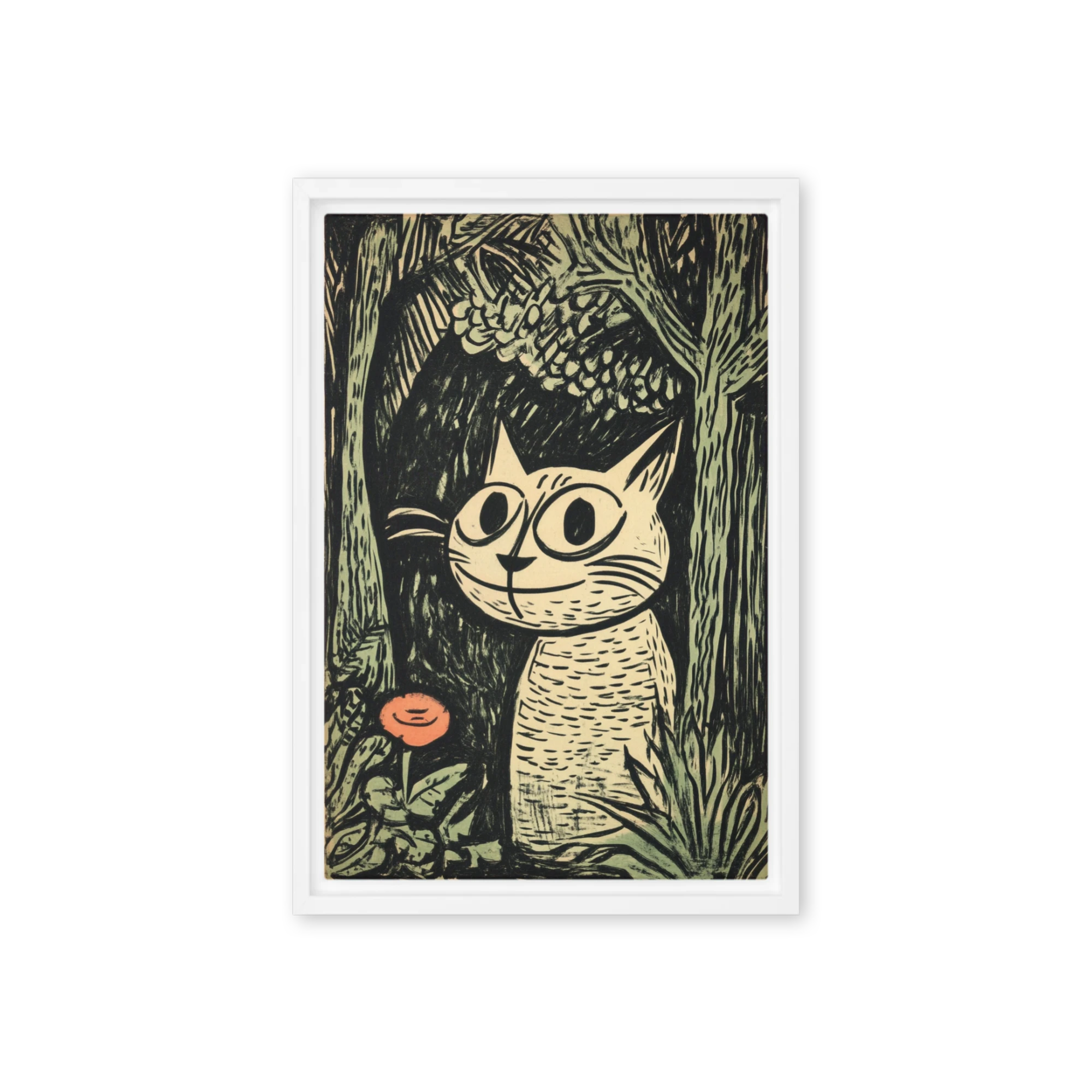 Whimsical Cat in the Forest