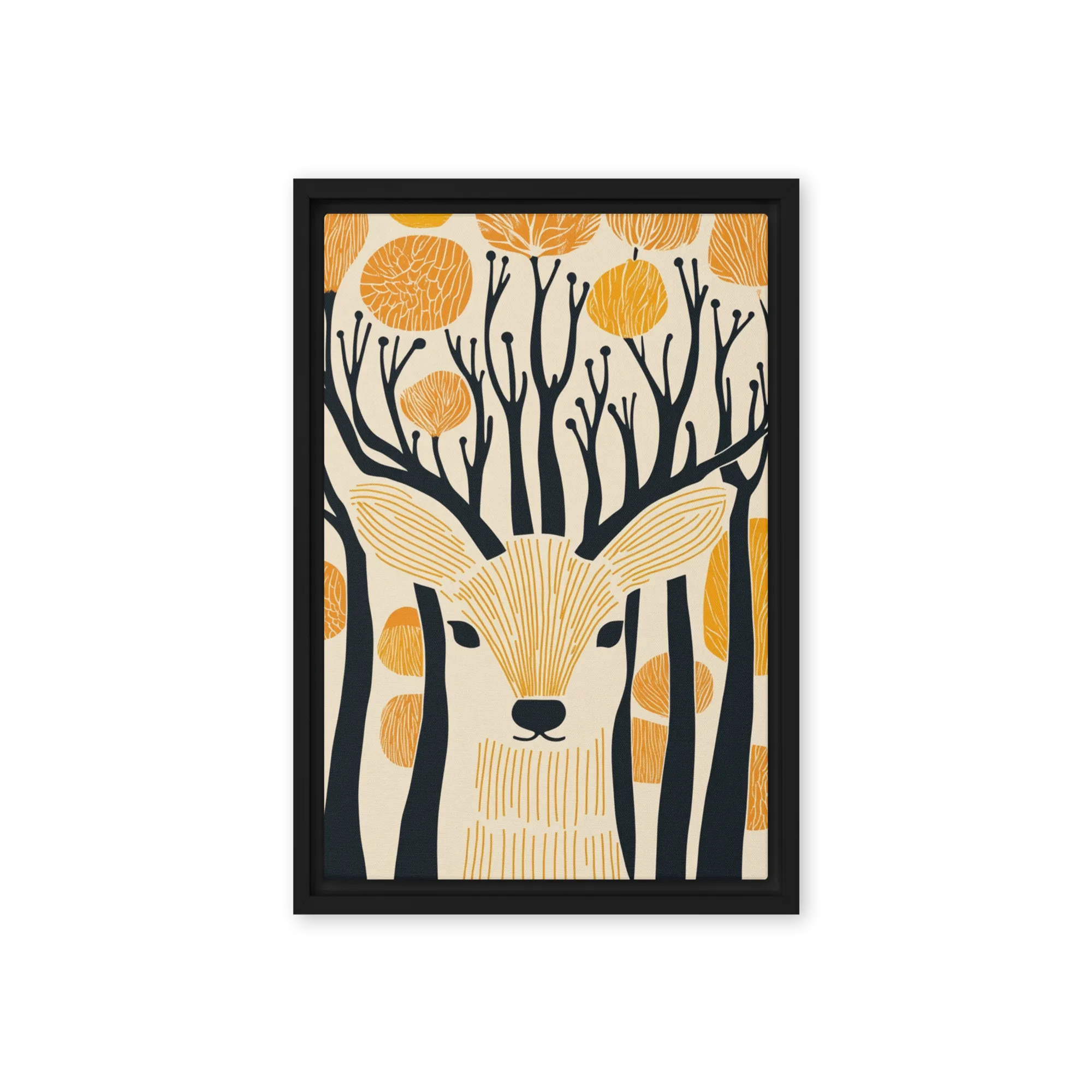 The Woodland King 
 Canvas with Brown Frame