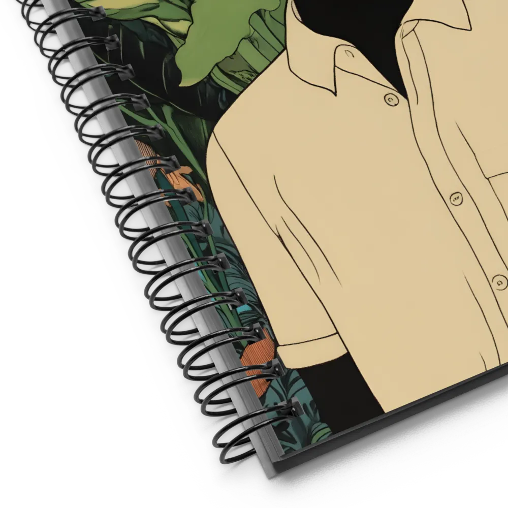 Tropical Elegance: The Masked Figure 
 Spiral Notebook | 140 pages