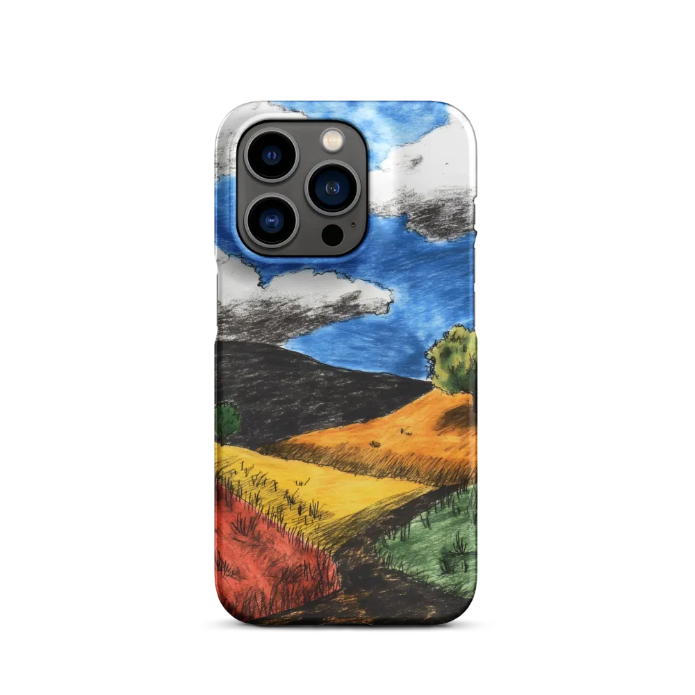 Colorful Landscape with Hills and Tree | Phone Case