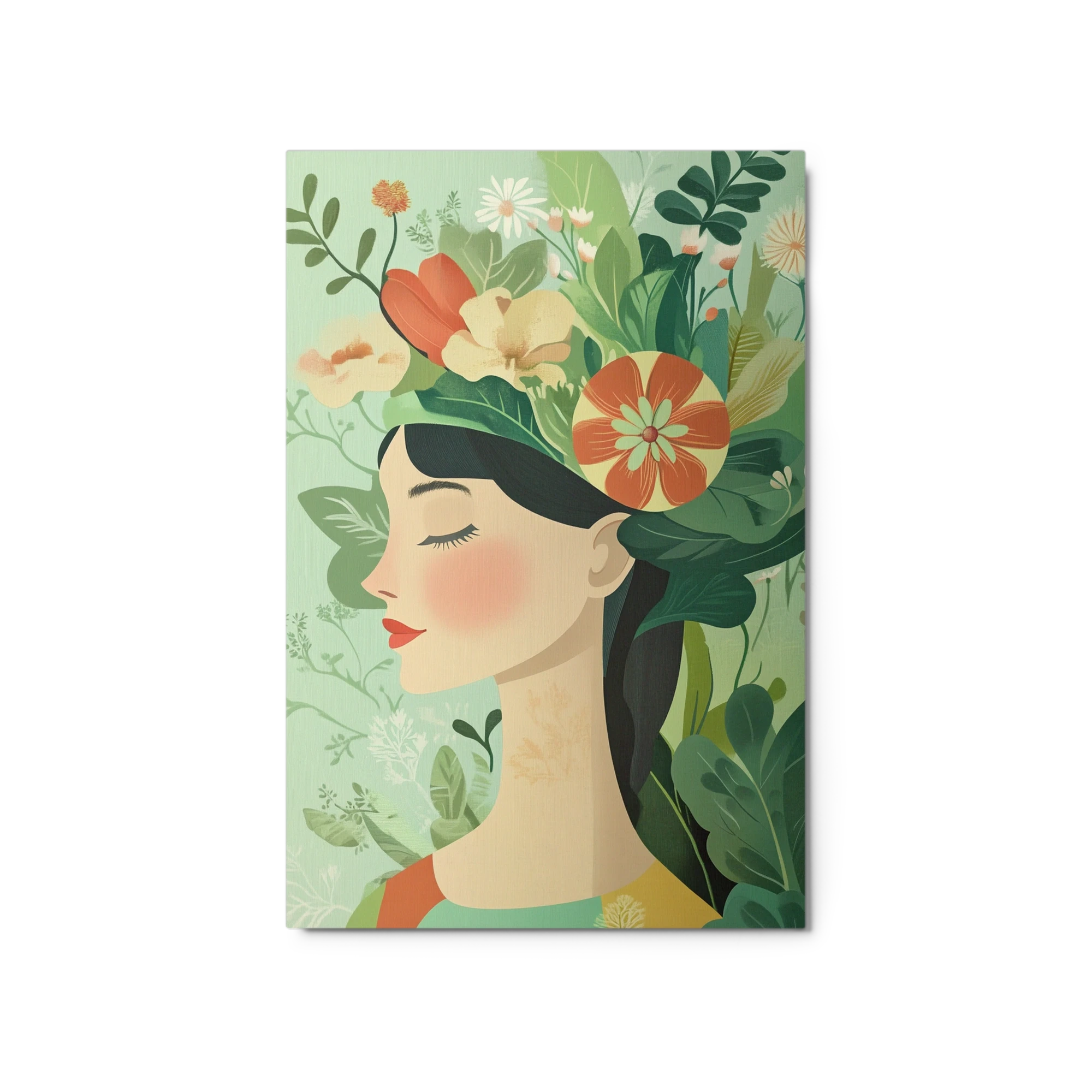 Floral Woman Profile Illustration