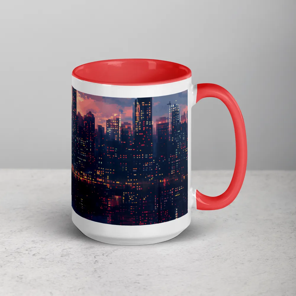 Neon Dusk Reflections 
 Mug with Pink inside