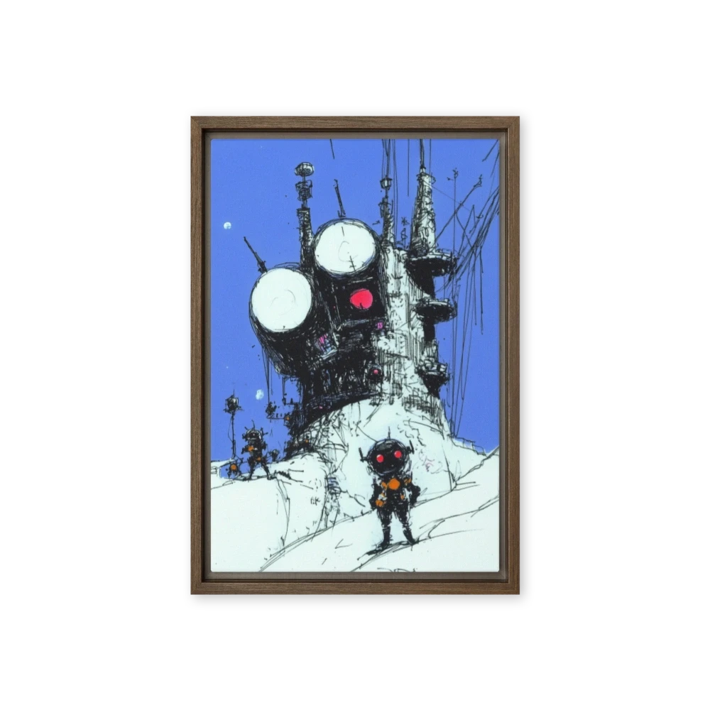 Futuristic Space Station with Robots