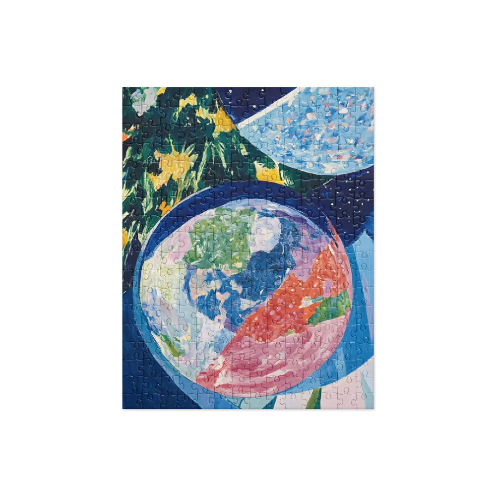 Cosmic Earth Canvas 
 Jigsaw Puzzle
