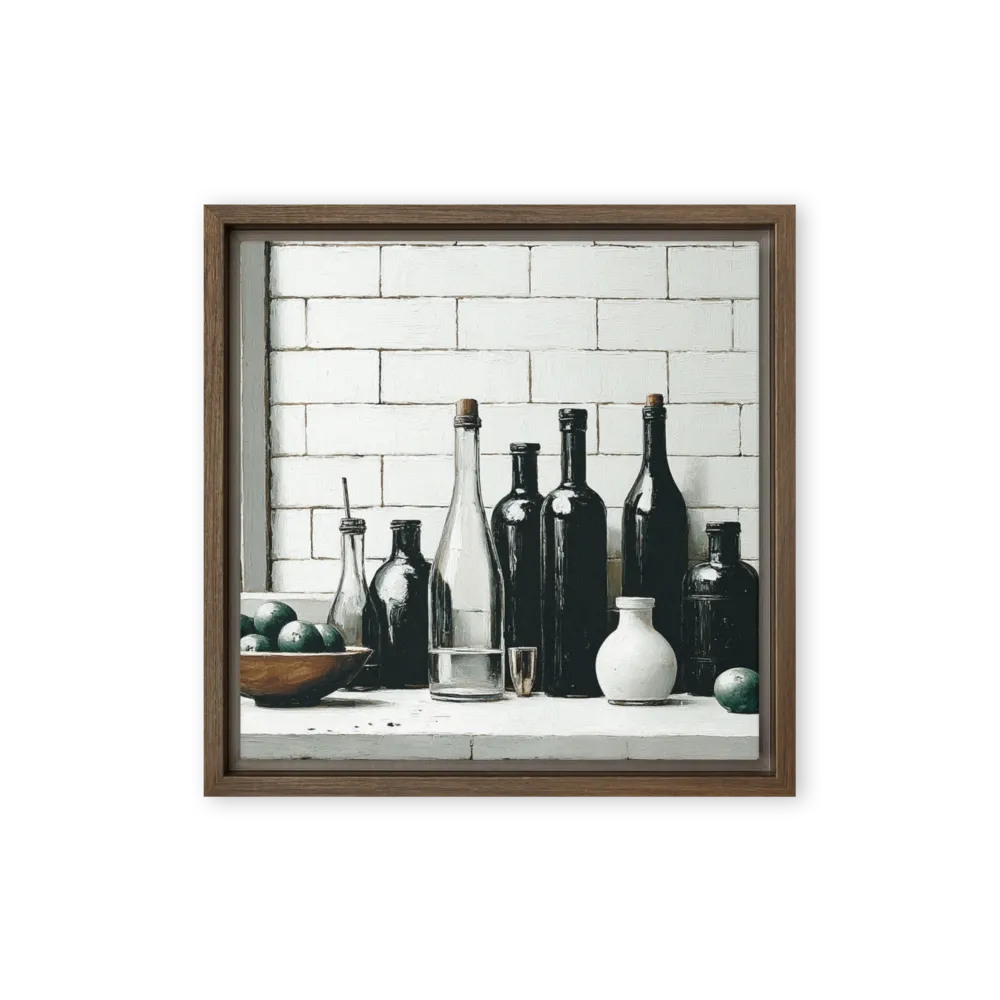 Monochrome Symphony 
 Canvas with Brown Frame