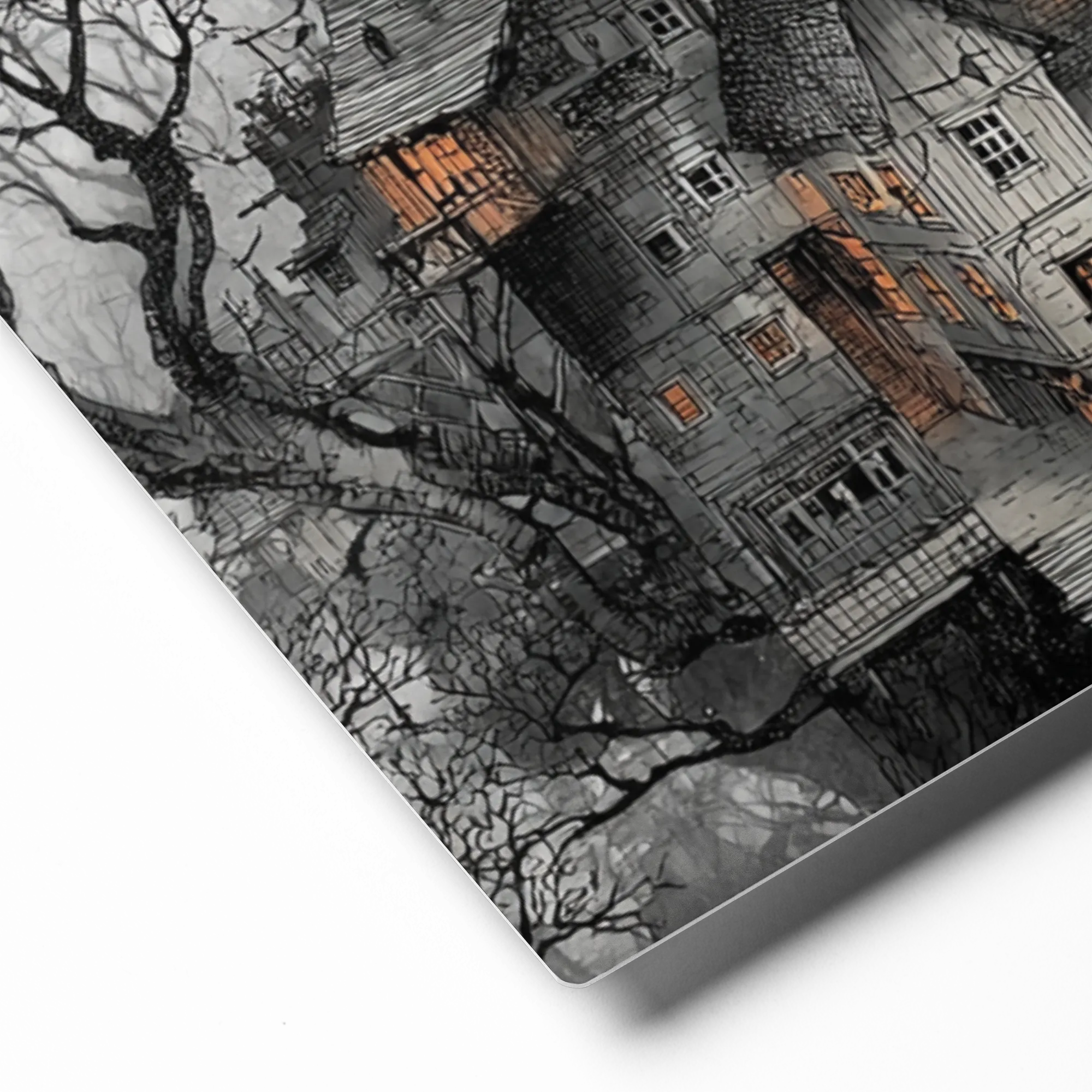 The Treehouse Village 
 Metal Print | 16″x 20″