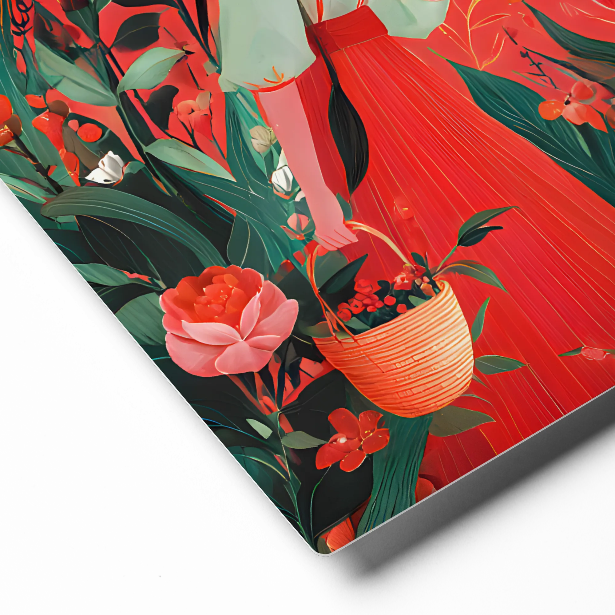 Tranquil Harvest in the Crimson Garden 
 Canvas | 28″x 28″