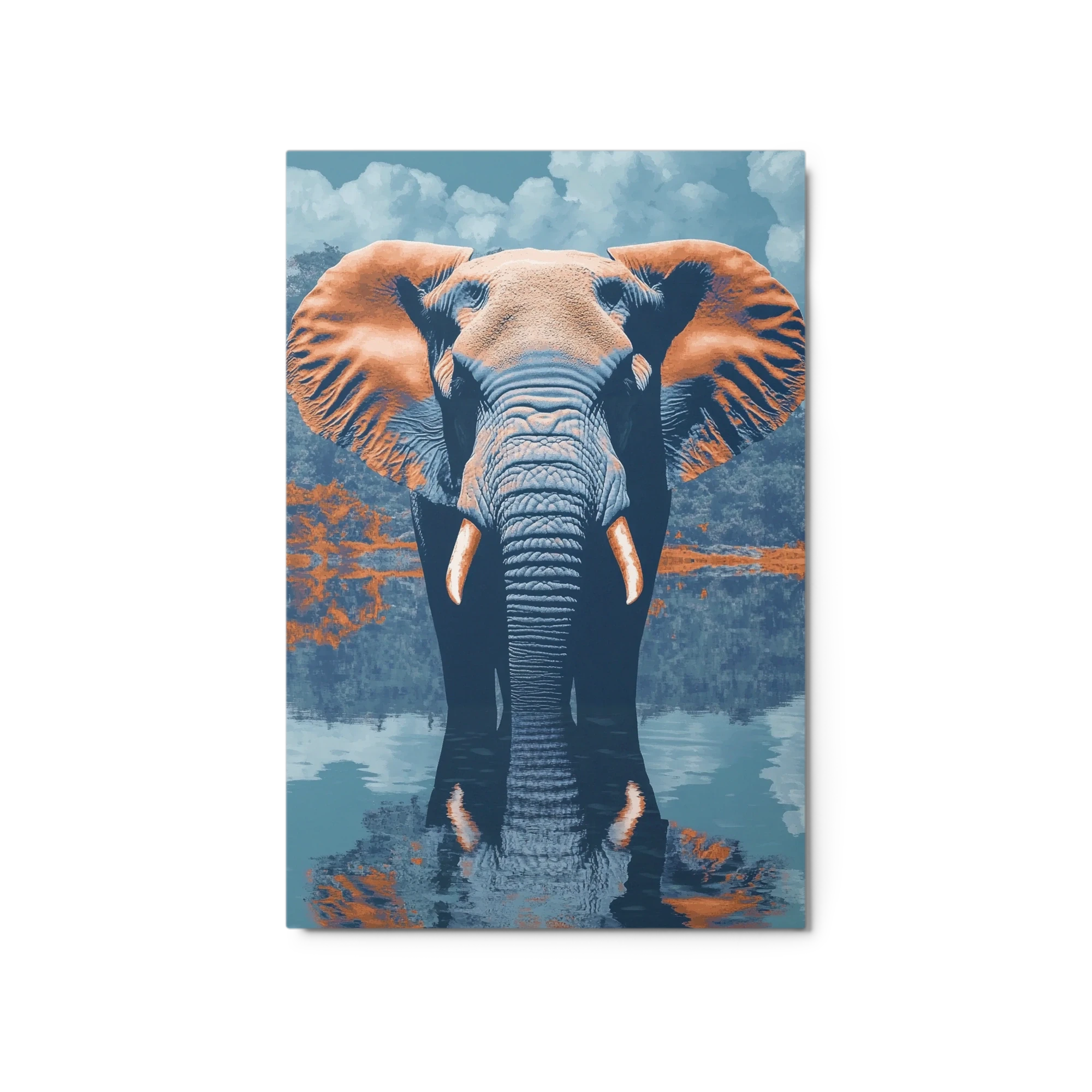 Surreal Elephant Reflection in Water