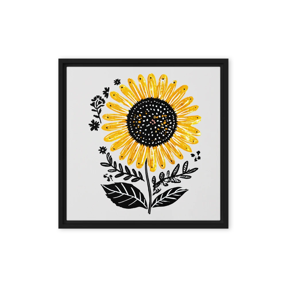 Golden Folk Sunflower | Art Print