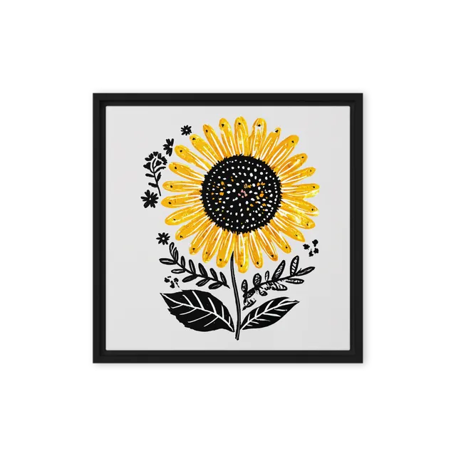 Golden Folk Sunflower | Art Print