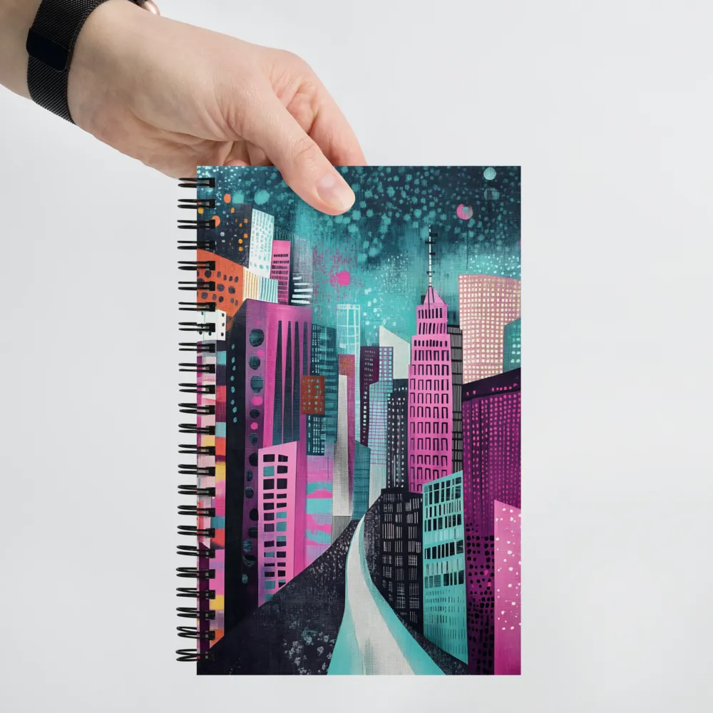 Neon Metropolis 
 Spiral Notebook | 140 pages