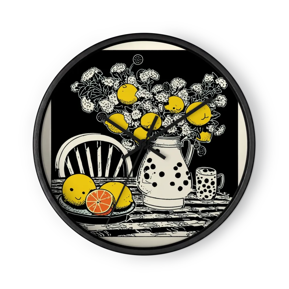 Lemons and Polka Dots | Wall Clock