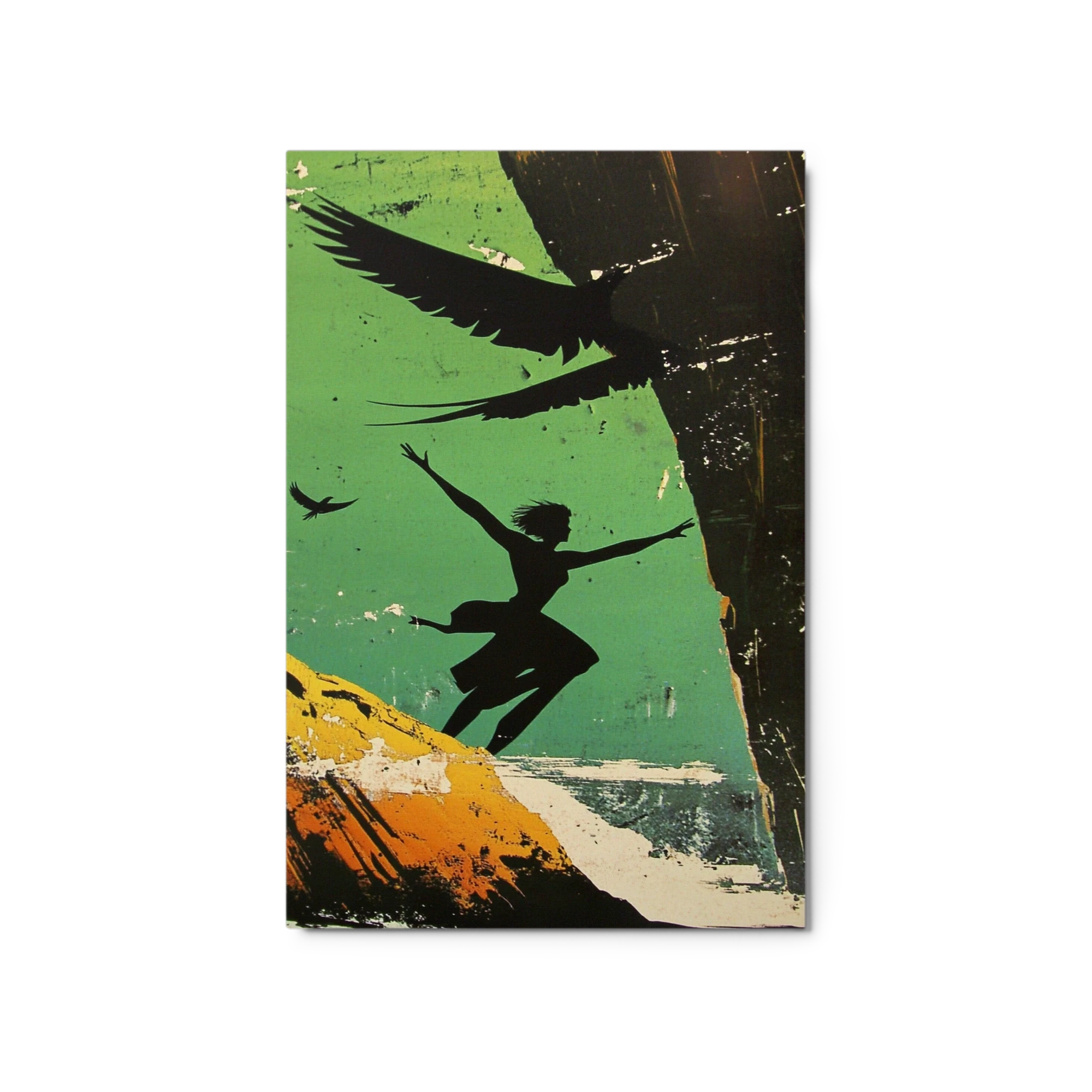 Silhouette of a Woman with Birds
