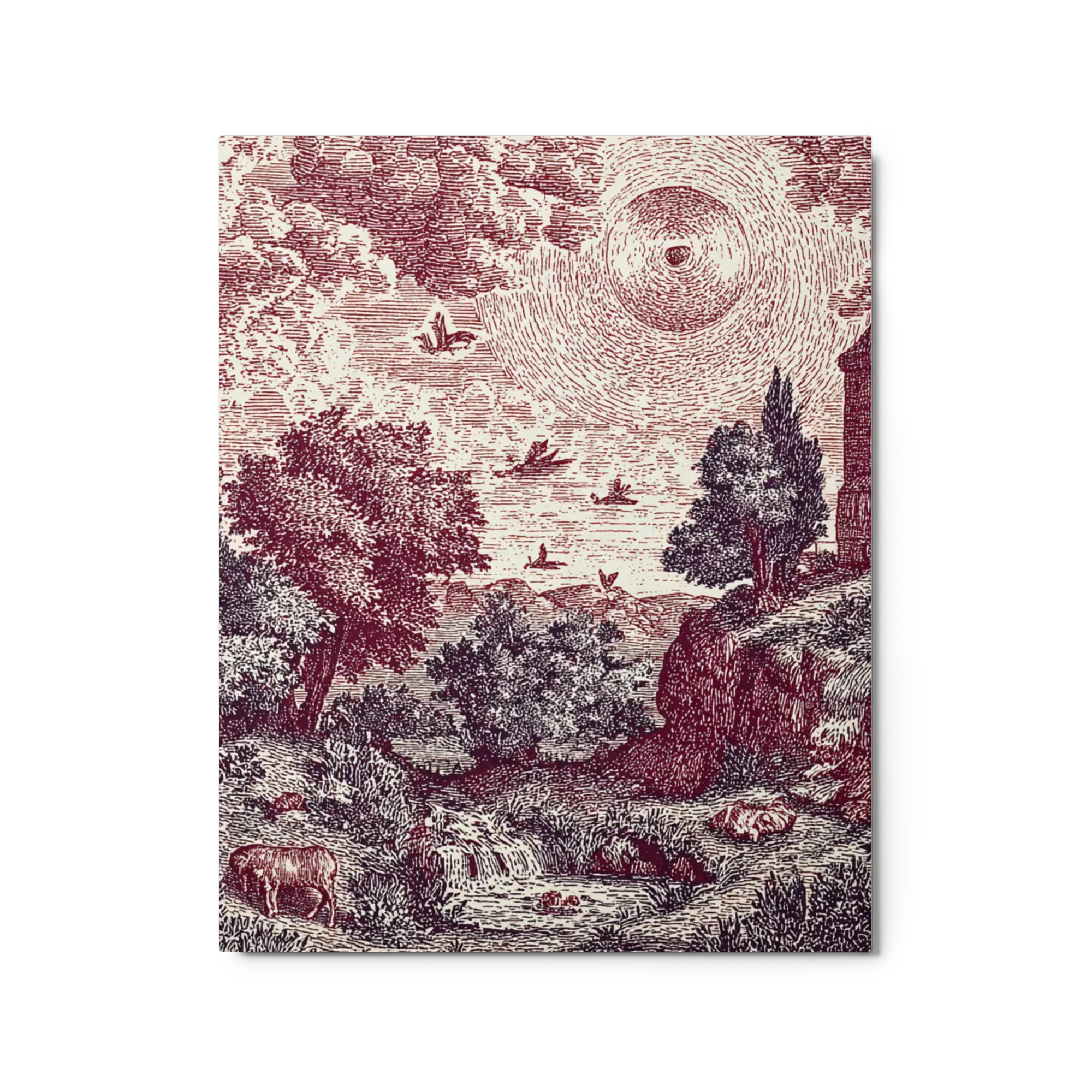 Pastoral Engraved Landscape 
 Canvas | 10″x 10″