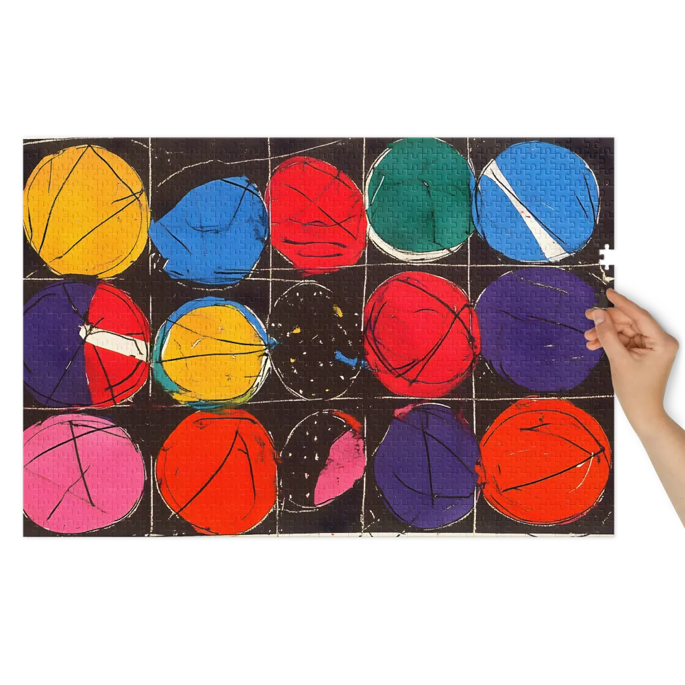Grade de Cores Abstrata 
 Puzzle em caixa de metal