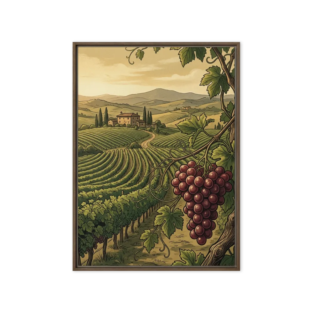 Tuscan Vineyard Harvest 
 Poster with White Frame | 18″x 24″
