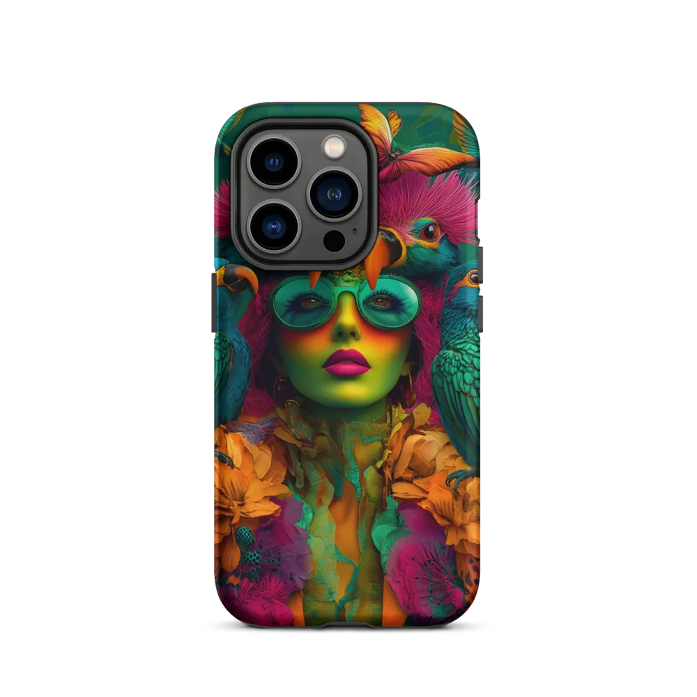 Surreal Woman with Colorful Birds | Phone Case